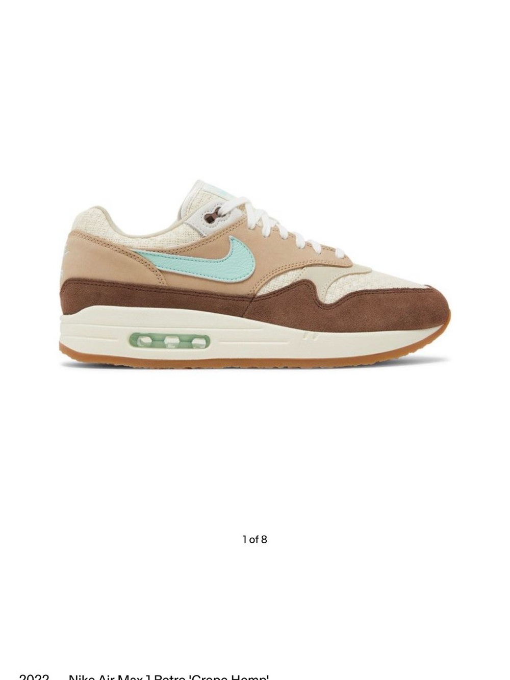 Nike Men’s Air Max 1 in Cream, Brown & Mint